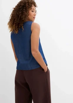 bonprix Shirts & Tops|Blusen & Tuniken^Jeans-Blusentop aus Bio-Baumwolle blau denim