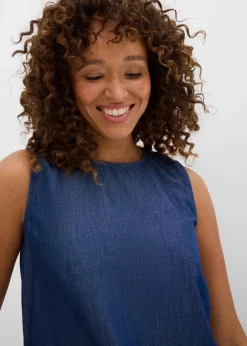 bonprix Shirts & Tops|Blusen & Tuniken^Jeans-Blusentop aus Bio-Baumwolle blau denim