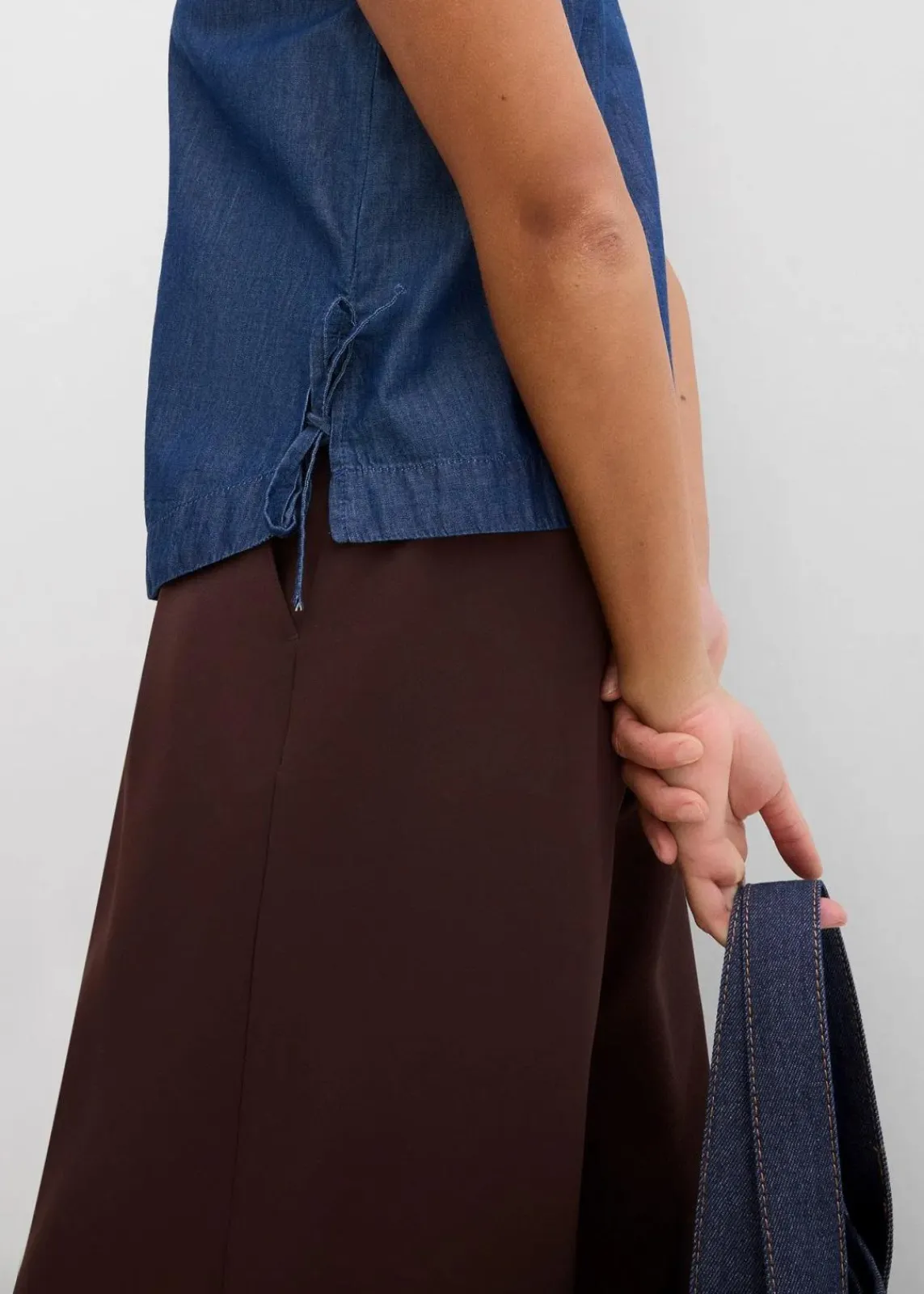 bonprix Shirts & Tops|Blusen & Tuniken^Jeans-Blusentop aus Bio-Baumwolle blau denim