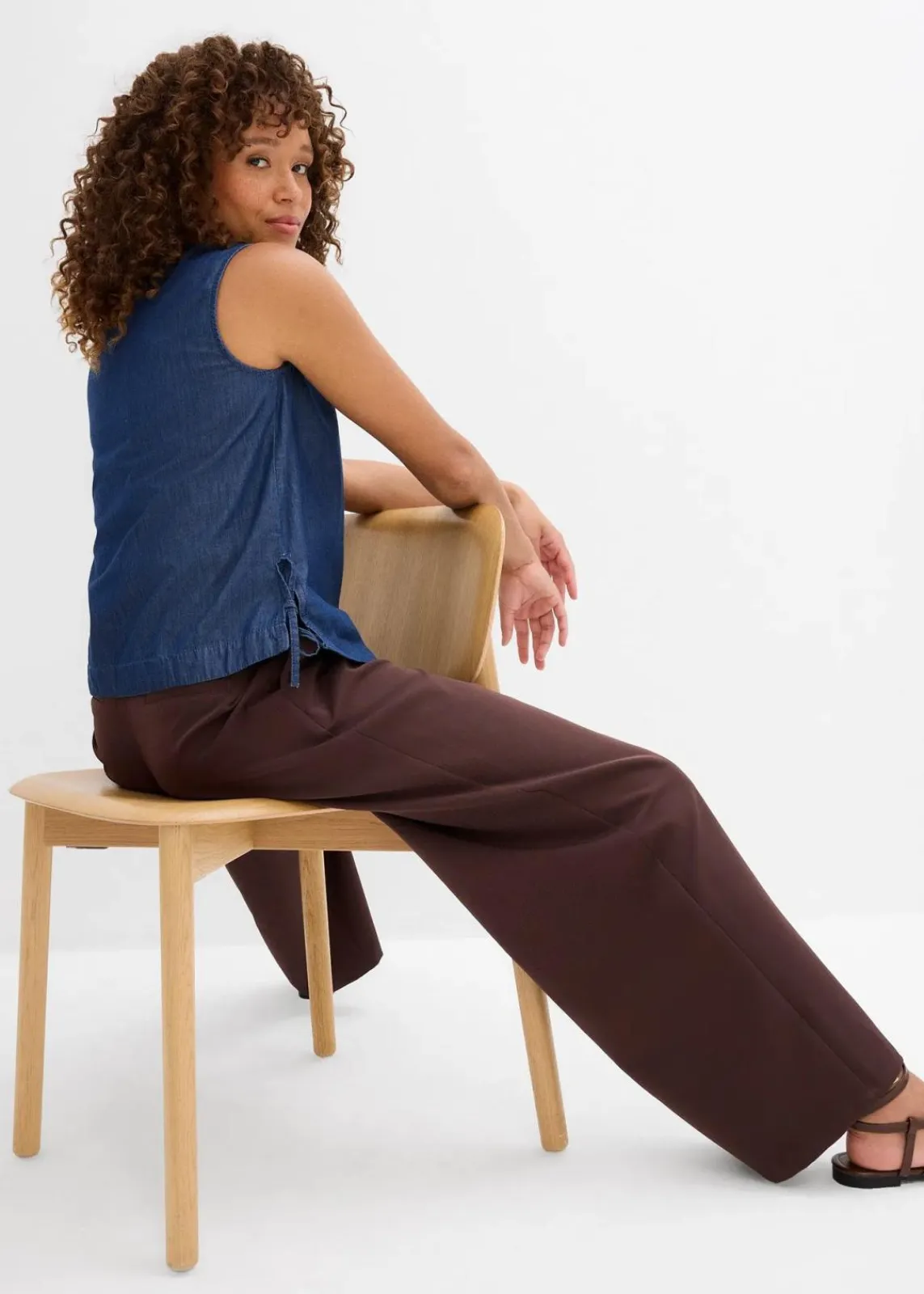 bonprix Shirts & Tops|Blusen & Tuniken^Jeans-Blusentop aus Bio-Baumwolle blau denim