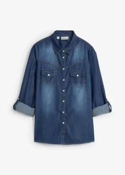 bonprix Bekleidung·Jacken & Mäntel|Blusen & Tuniken^Jeanshemd blau