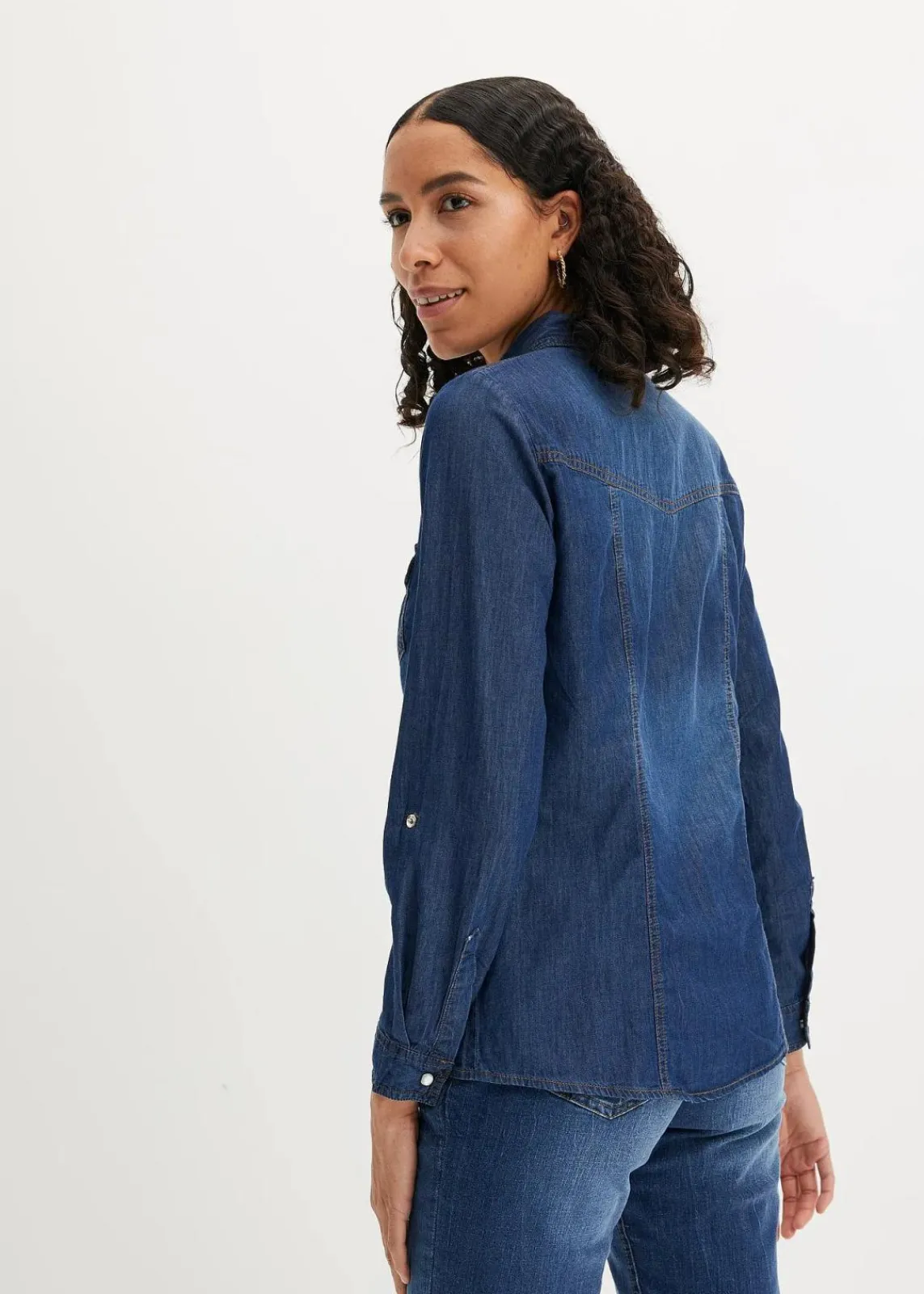 bonprix Bekleidung·Jacken & Mäntel|Blusen & Tuniken^Jeanshemd blau