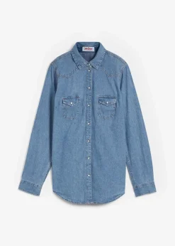 bonprix Bekleidung·Jacken & Mäntel|Blusen & Tuniken^Jeanshemd hellblau