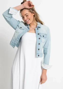 bonprix Bekleidung·Hosen|Jacken & Mäntel^Jeansjacke hellblau denim