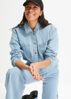bonprix Bekleidung·Hosen|Jacken & Mäntel^Jeansjacke hellblau denim