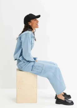 bonprix Bekleidung·Hosen|Jacken & Mäntel^Jeansjacke hellblau denim
