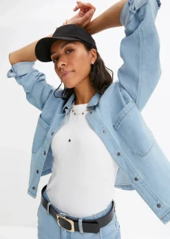 bonprix Bekleidung·Hosen|Jacken & Mäntel^Jeansjacke hellblau denim