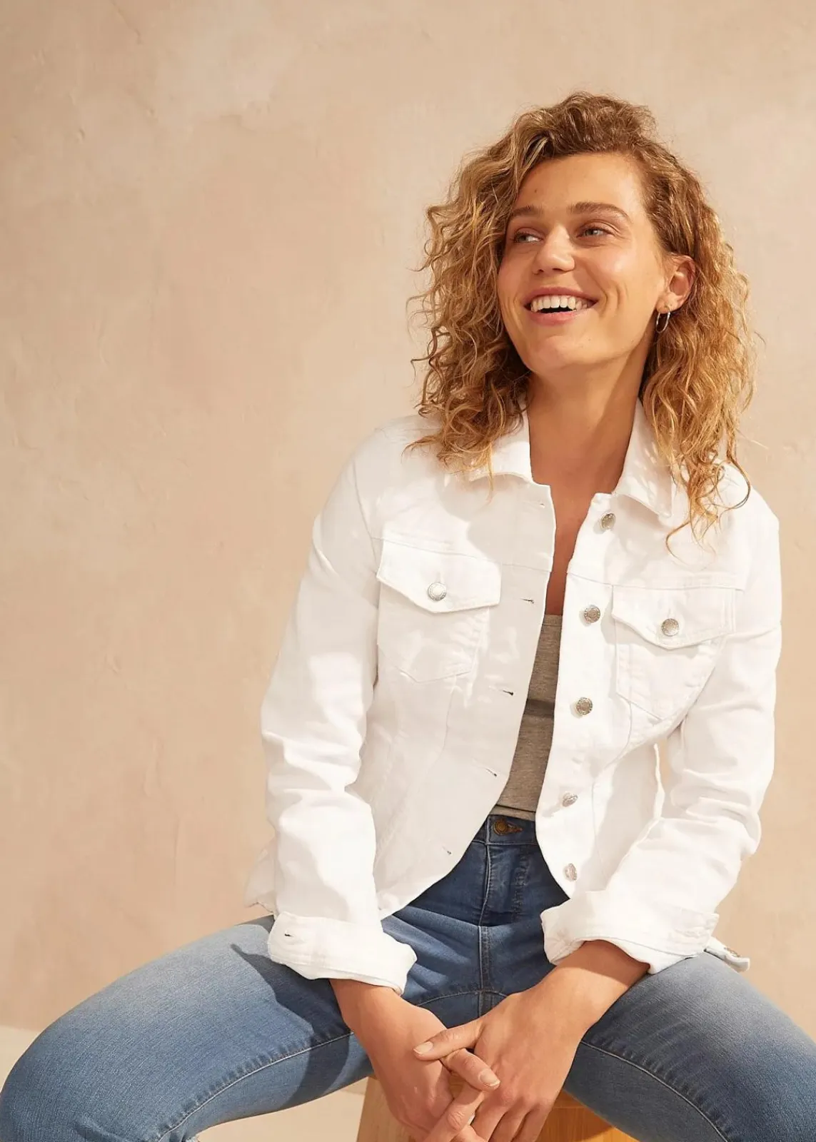 bonprix Jacken & Mäntel^Jeansjacke weiss