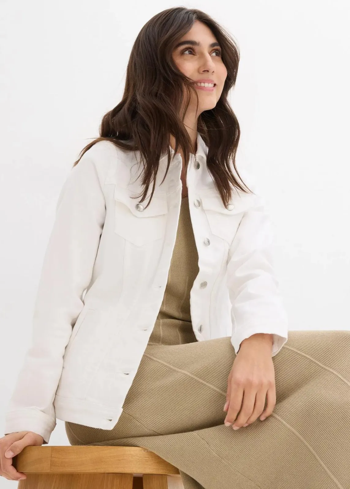 bonprix Jacken & Mäntel^Jeansjacke weiss
