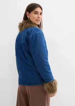 bonprix Bekleidung·Hosen|Jacken & Mäntel^Jeansjacke, leicht wattiert blau denim