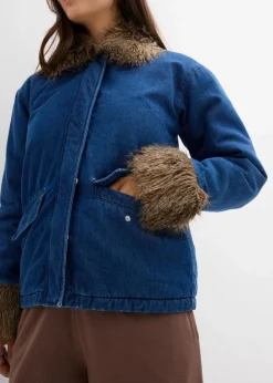 bonprix Bekleidung·Hosen|Jacken & Mäntel^Jeansjacke, leicht wattiert blau denim
