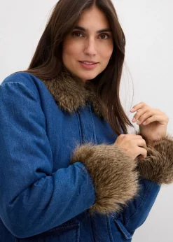 bonprix Bekleidung·Hosen|Jacken & Mäntel^Jeansjacke, leicht wattiert blau denim