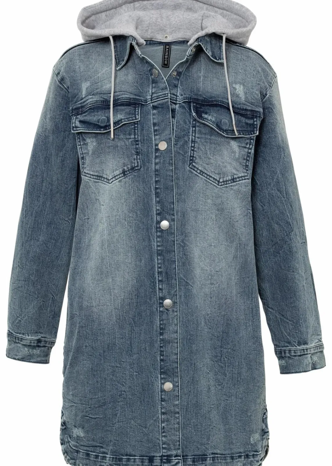 bonprix Jacken & Mäntel^Jeansjacke mit Kapuze blau denim
