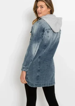 bonprix Jacken & Mäntel^Jeansjacke mit Kapuze blau denim