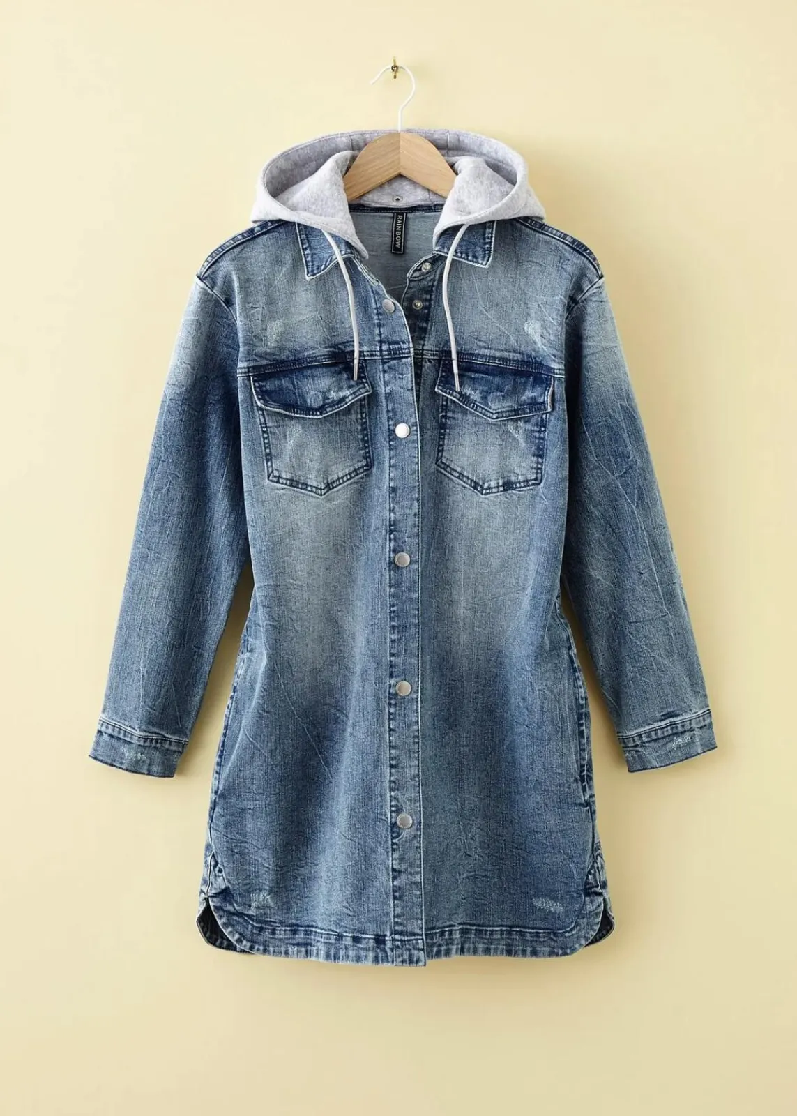 bonprix Jacken & Mäntel^Jeansjacke mit Kapuze blau denim