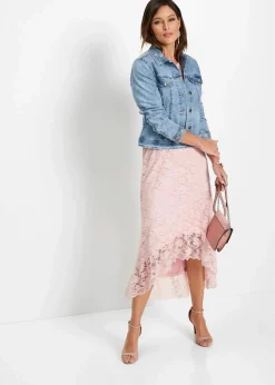 bonprix Jacken & Mäntel|Bekleidung·Hosen^Jeansjacke mit Stickerei blue bleached