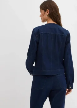 bonprix Jacken & Mäntel|Bekleidung·Hosen^Jeansjacke mit Strass tiefblau denim ungewaschen