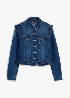 bonprix Jacken & Mäntel^Jeansjacke mit Volants blau denim