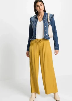 bonprix Jacken & Mäntel^Jeansjacke mit Volants blau denim