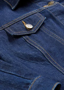 bonprix Bekleidung·Hosen|Jacken & Mäntel^Jeansjacke, tailliert, mit Baumwolle tiefblau denim ungewaschen