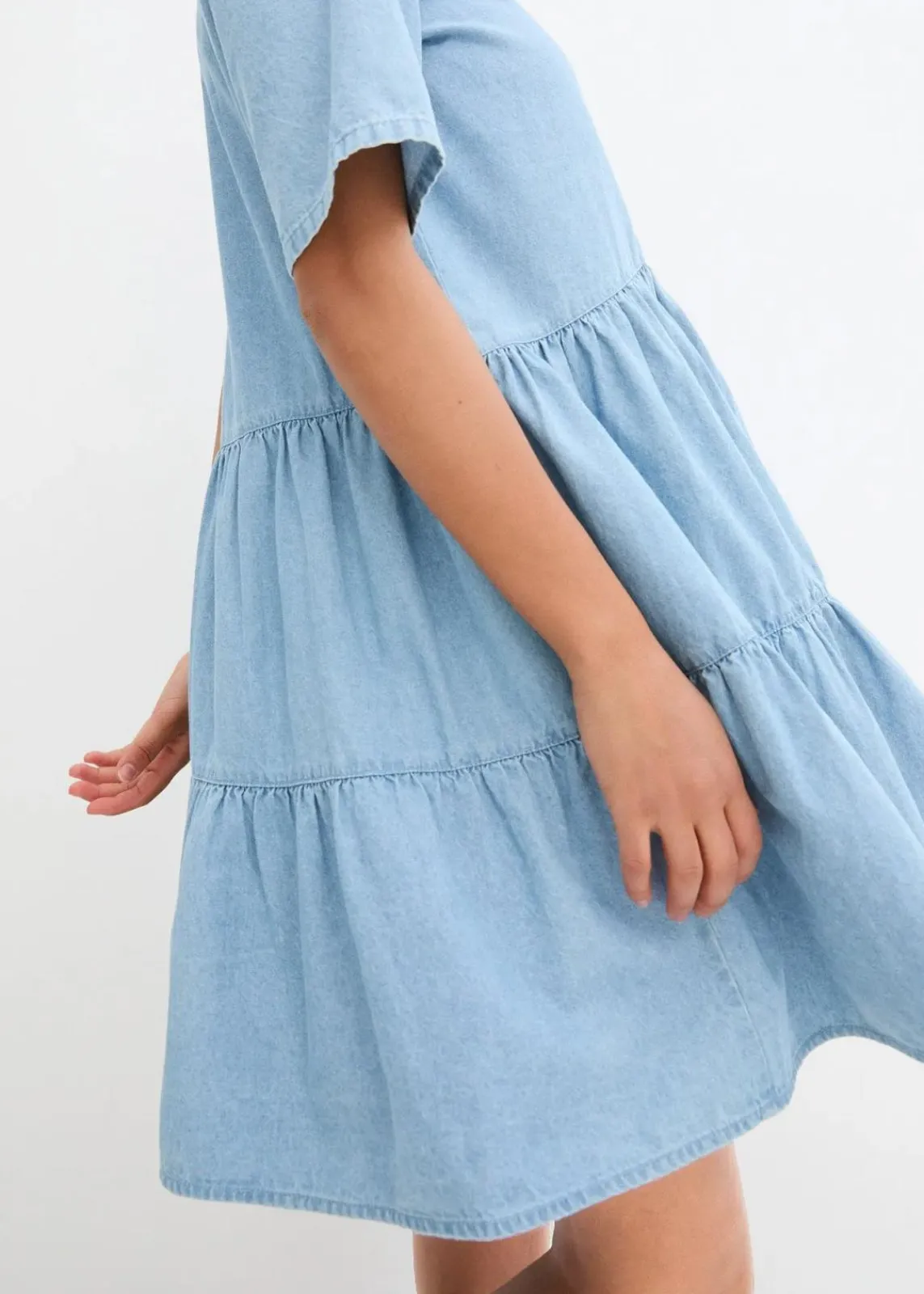 bonprix Kleider|Bekleidung·Pullover & Strickjacken^Jeanskleid eisblau denim used