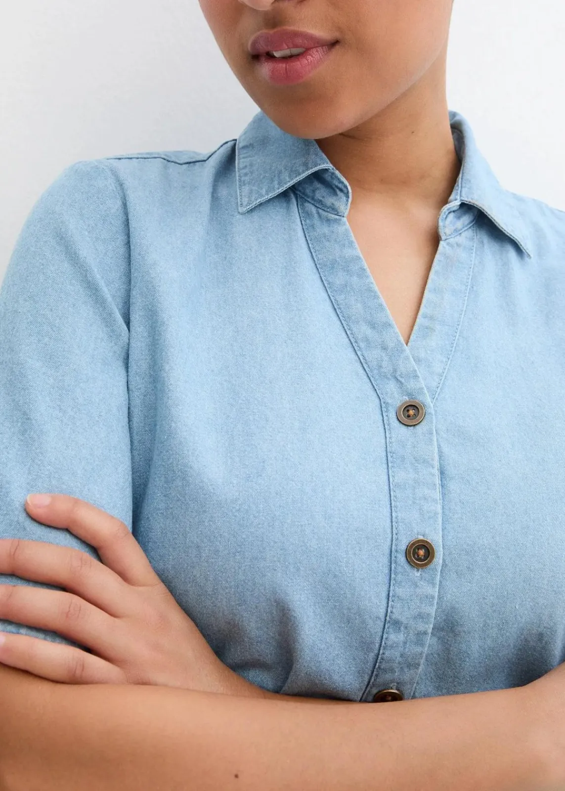 bonprix Kleider|Bekleidung·Pullover & Strickjacken^Jeanskleid eisblau denim used