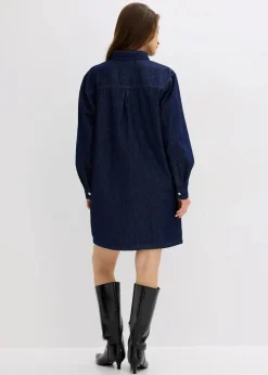 bonprix Bekleidung·Pullover & Strickjacken|Kleider^Jeanskleid tiefblau denim ungewaschen