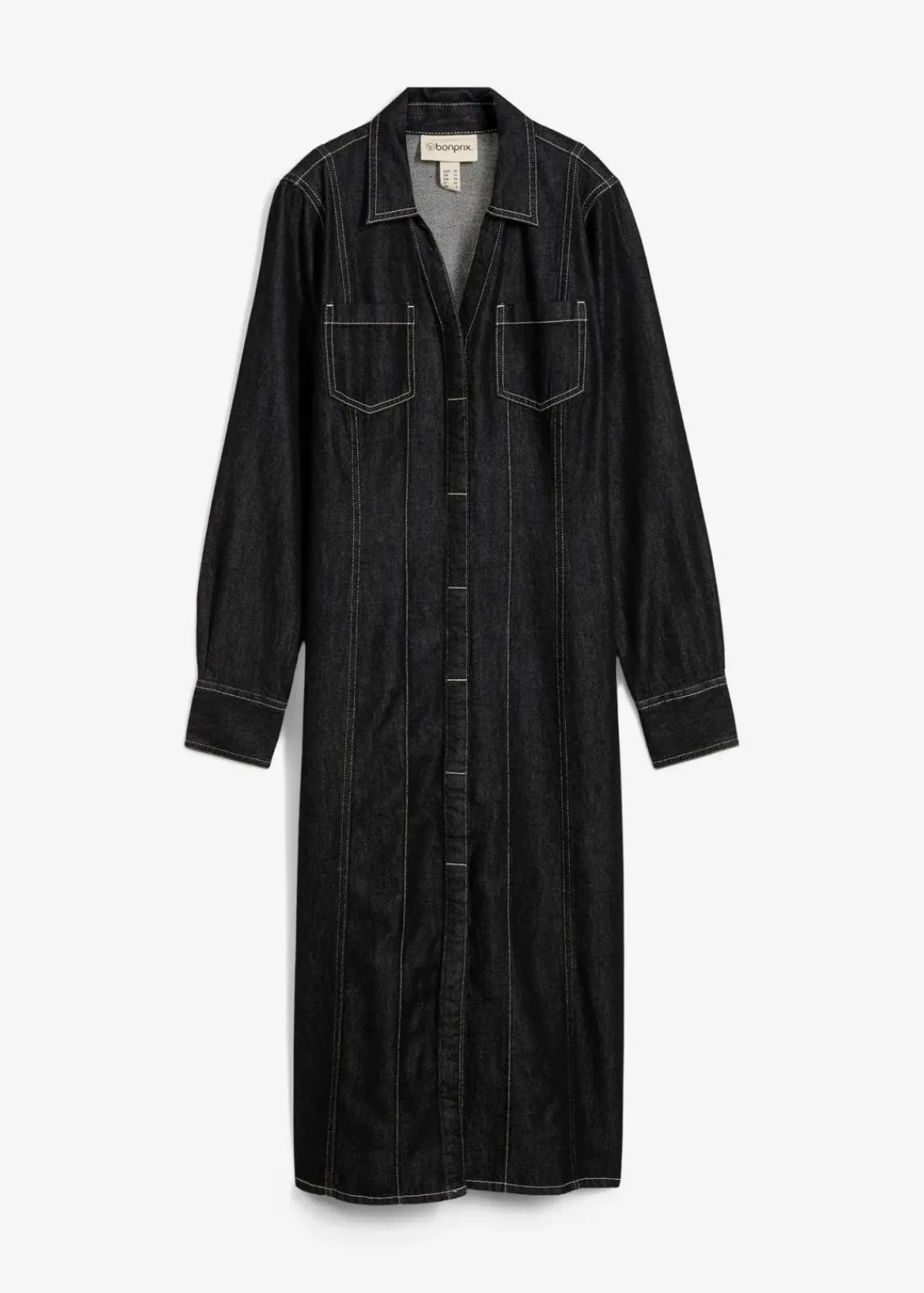 bonprix Bekleidung·Pullover & Strickjacken|Kleider^Jeanskleid schwarz denim
