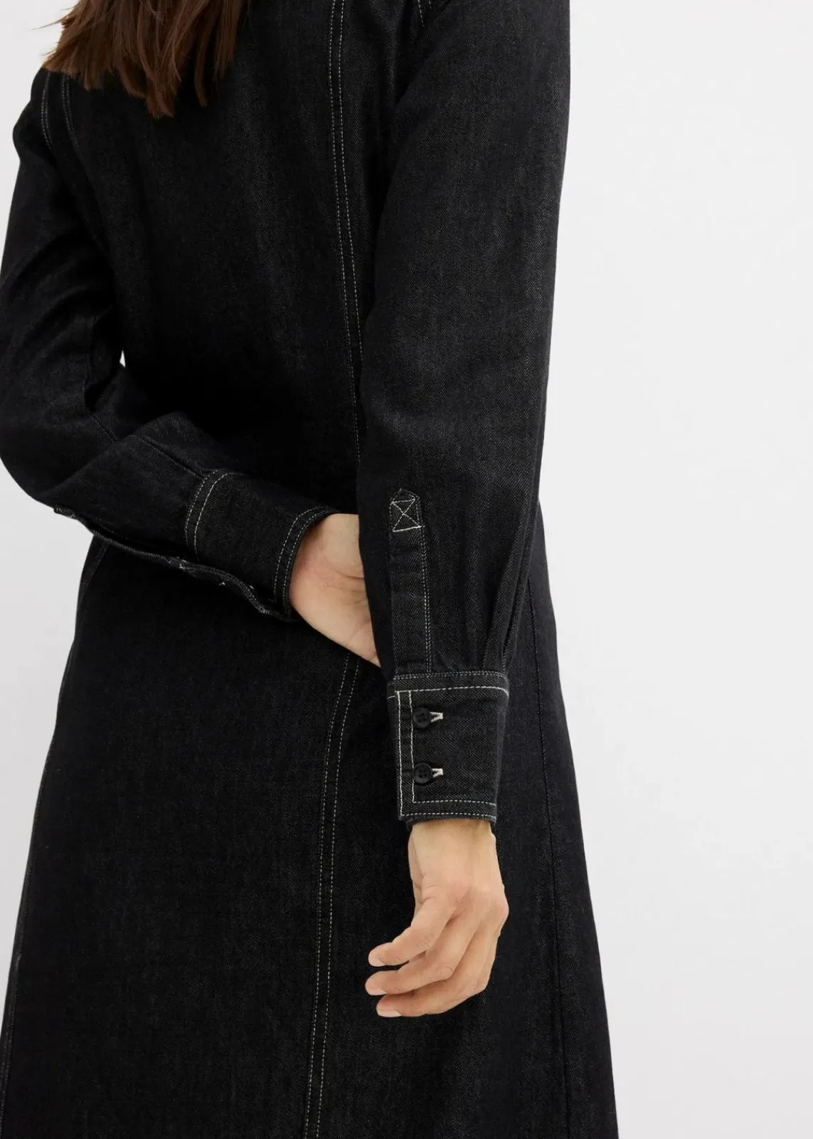 bonprix Bekleidung·Pullover & Strickjacken|Kleider^Jeanskleid schwarz denim