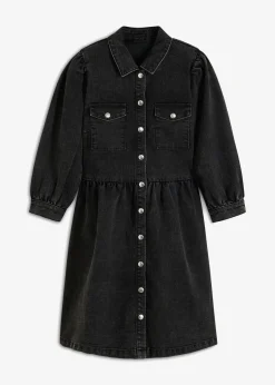 bonprix Kleider|Bekleidung·Pullover & Strickjacken^Jeanskleid schwarz denim
