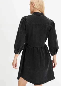 bonprix Kleider|Bekleidung·Pullover & Strickjacken^Jeanskleid schwarz denim