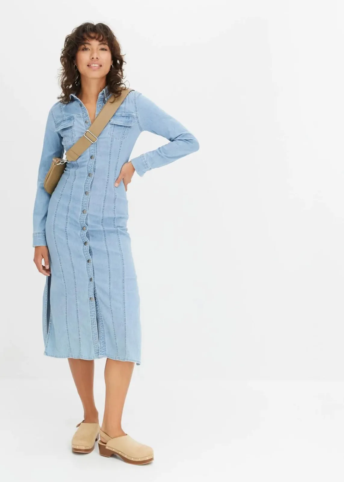 bonprix Nachhaltigere Materialien|Kleider^Jeanskleid hellblau denim
