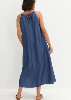 bonprix Kleider|Bekleidung·Pullover & Strickjacken^Jeanskleid aus fließendem Lyocell blau denim