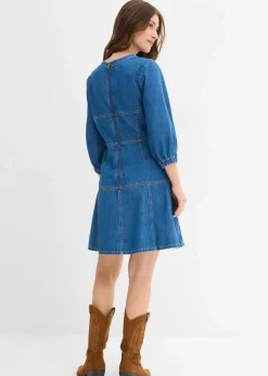 bonprix Bekleidung·Pullover & Strickjacken|Kleider^Jeanskleid aus reiner Baumwolle blau denim