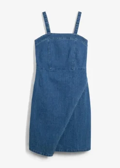 bonprix Kleider|Bekleidung·Pullover & Strickjacken^Jeanskleid in Wickeloptik blau denim