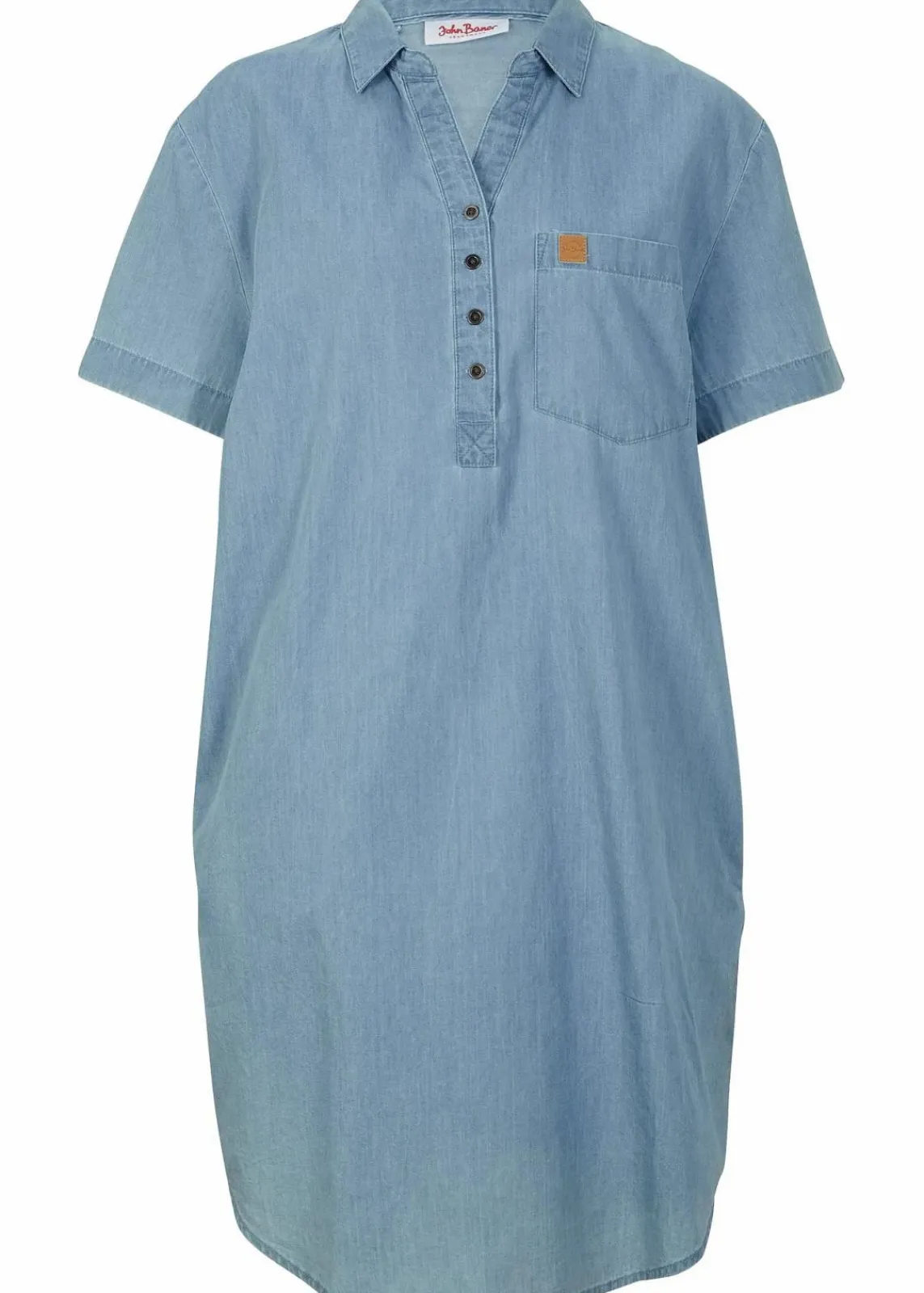 bonprix Kleider|Bekleidung·Pullover & Strickjacken^Jeanskleid, Kurzarm eisblau denim used