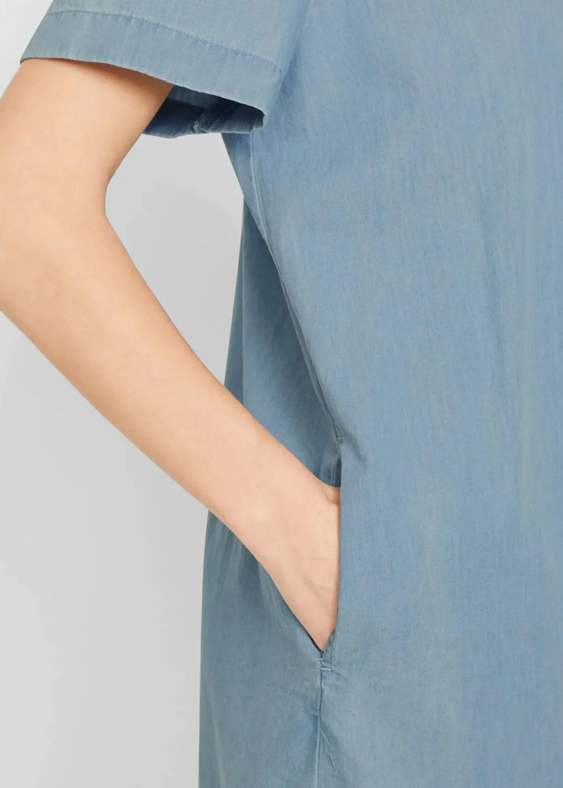 bonprix Kleider|Bekleidung·Pullover & Strickjacken^Jeanskleid, Kurzarm eisblau denim used