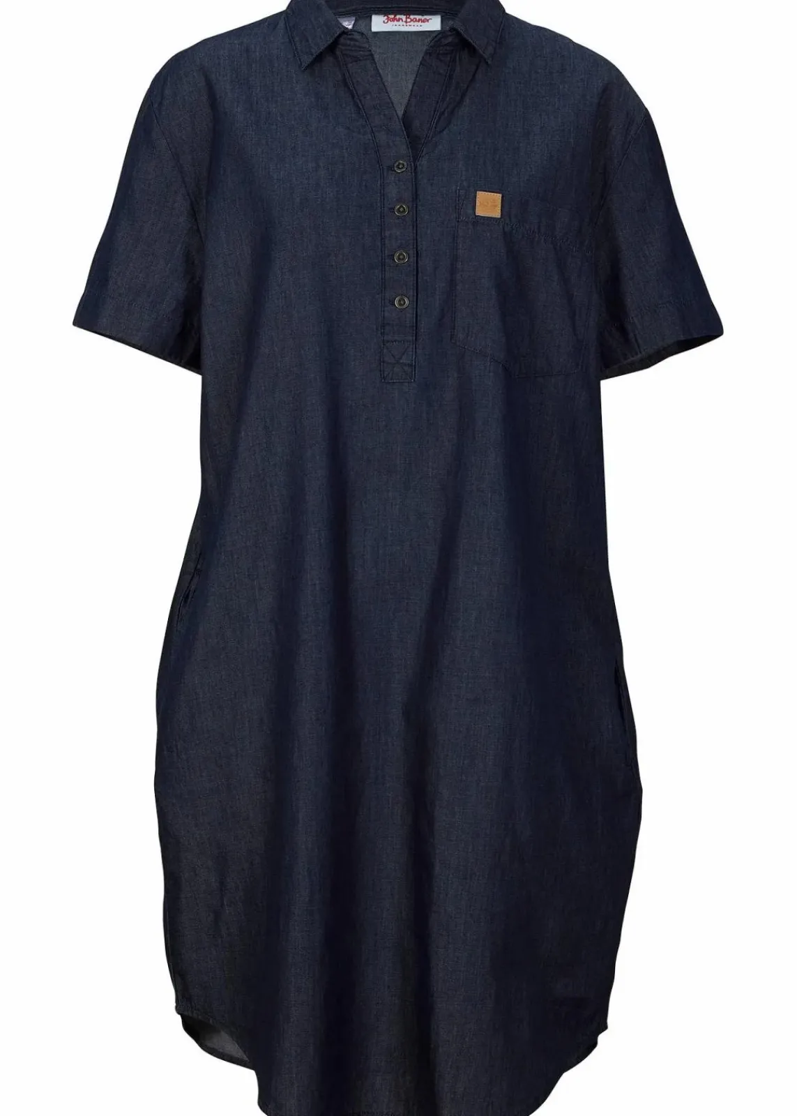 bonprix Bekleidung·Pullover & Strickjacken|Kleider^Jeanskleid, Kurzarm blau denim used