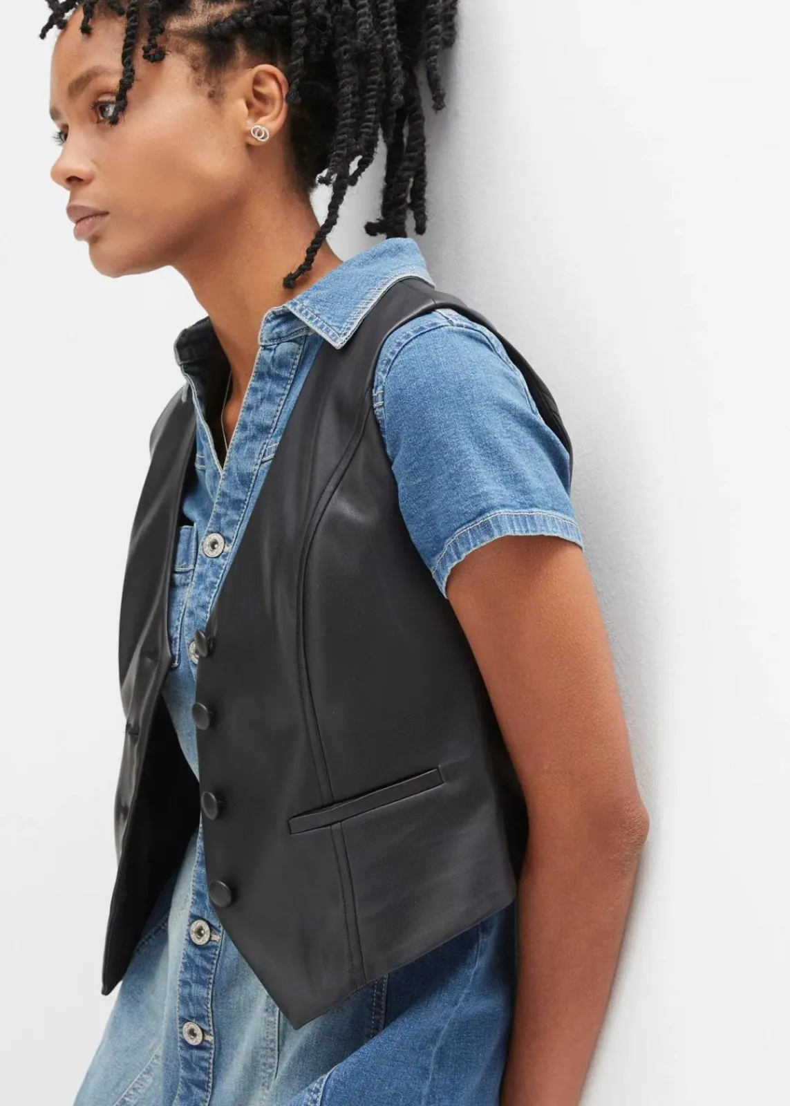 bonprix Kleider^Jeanskleid mit Knöpfen blau denim