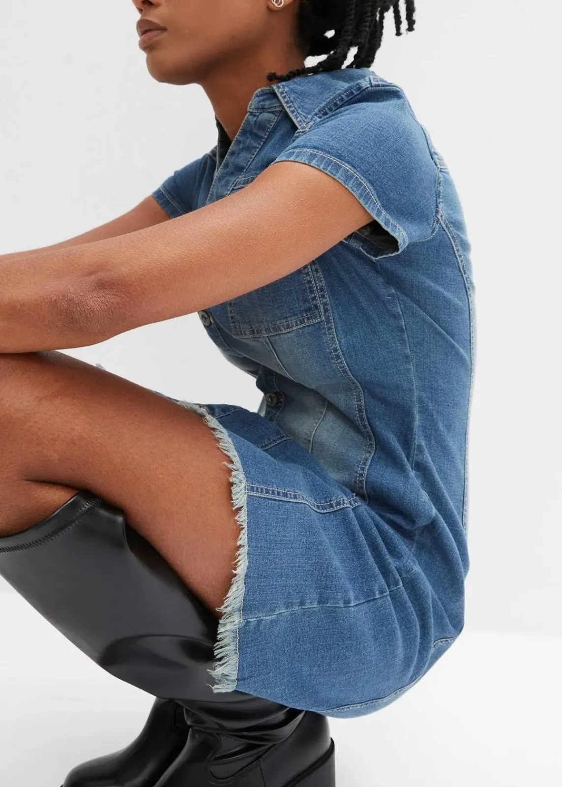 bonprix Kleider^Jeanskleid mit Knöpfen blau denim