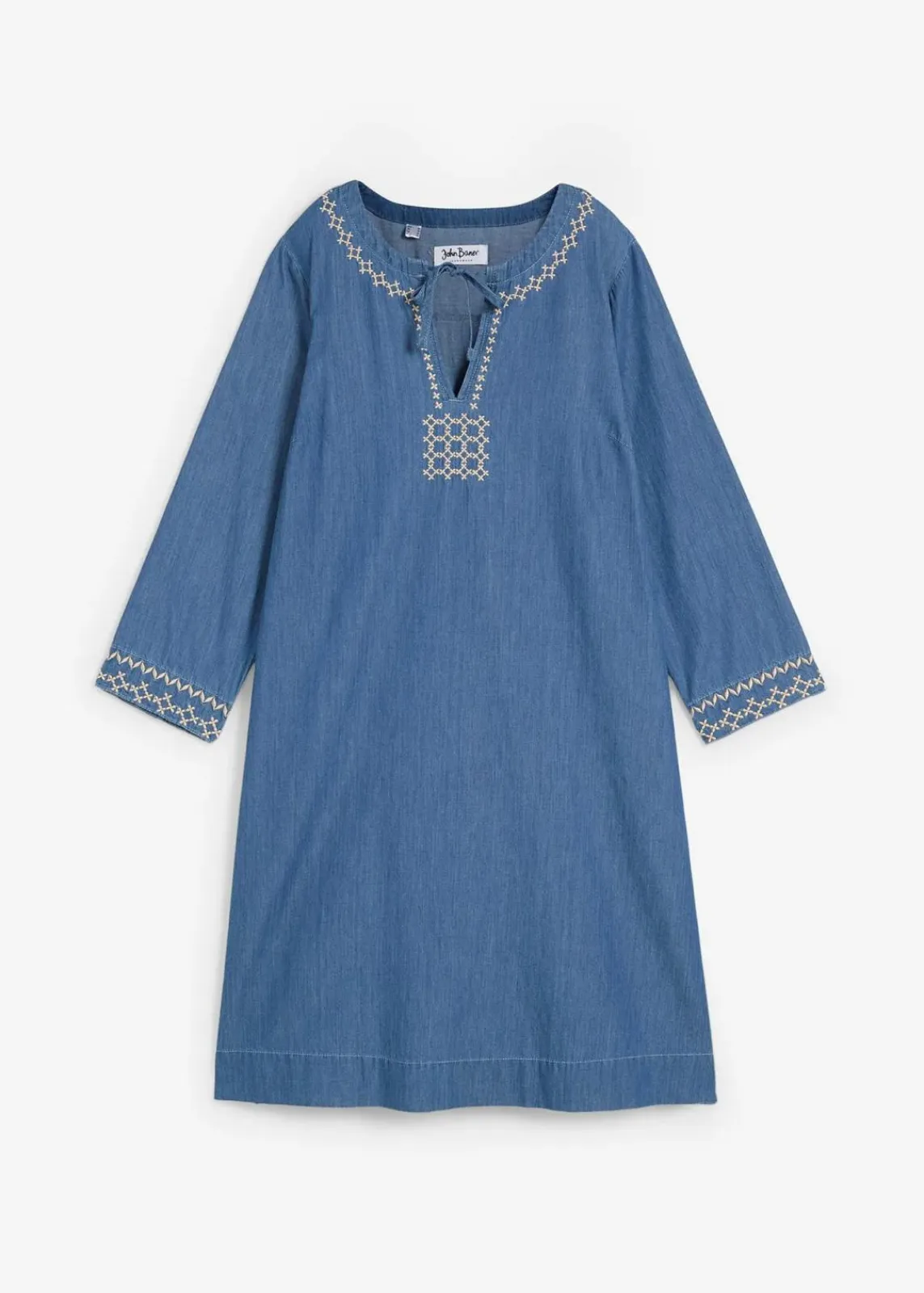 bonprix Kleider^Jeanskleid mit Stickerei hellblau denim