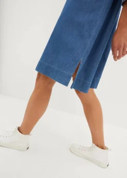 bonprix Kleider^Jeanskleid mit Stickerei hellblau denim