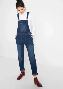 bonprix Bekleidung·Shirts & Tops|Jeans^Jeans-Latzhose im Boyfriend Fit blau denim
