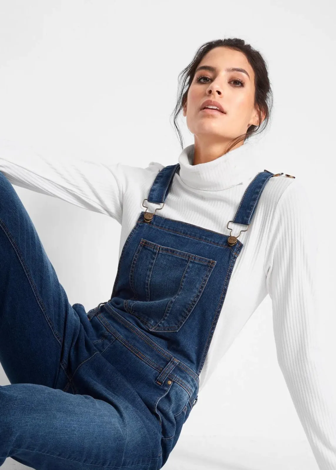 bonprix Bekleidung·Shirts & Tops|Jeans^Jeans-Latzhose im Boyfriend Fit blau denim