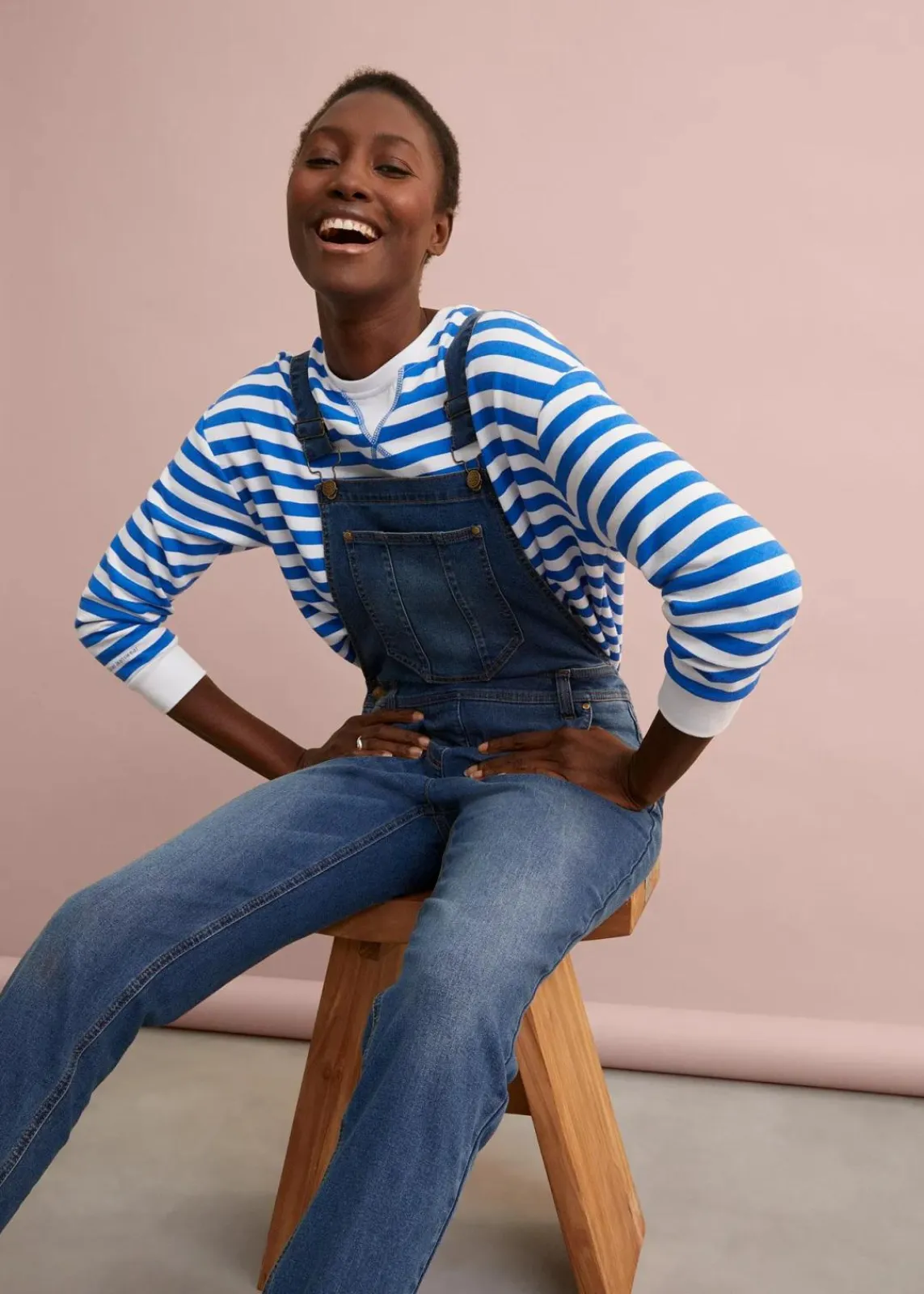 bonprix Bekleidung·Shirts & Tops|Jeans^Jeans-Latzhose im Boyfriend Fit blau denim