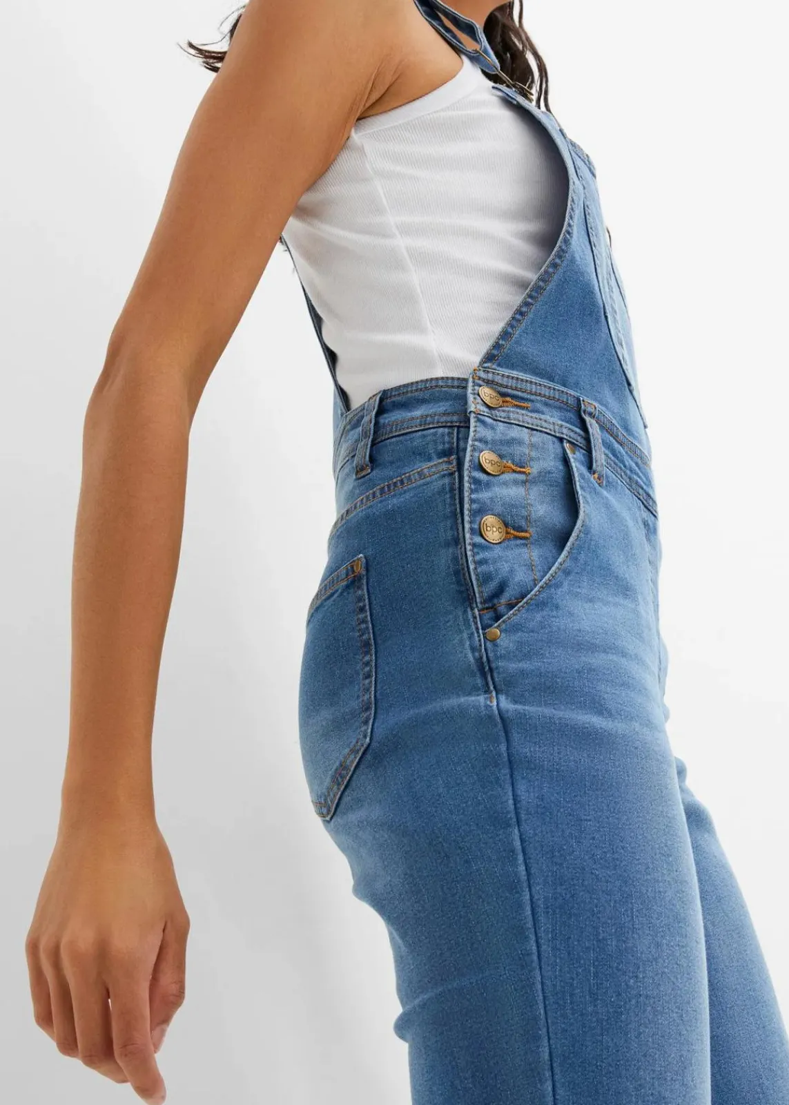 bonprix Jeans|Bekleidung·Shirts & Tops^Jeans-Latzhose im Boyfriend Fit hellblau denim