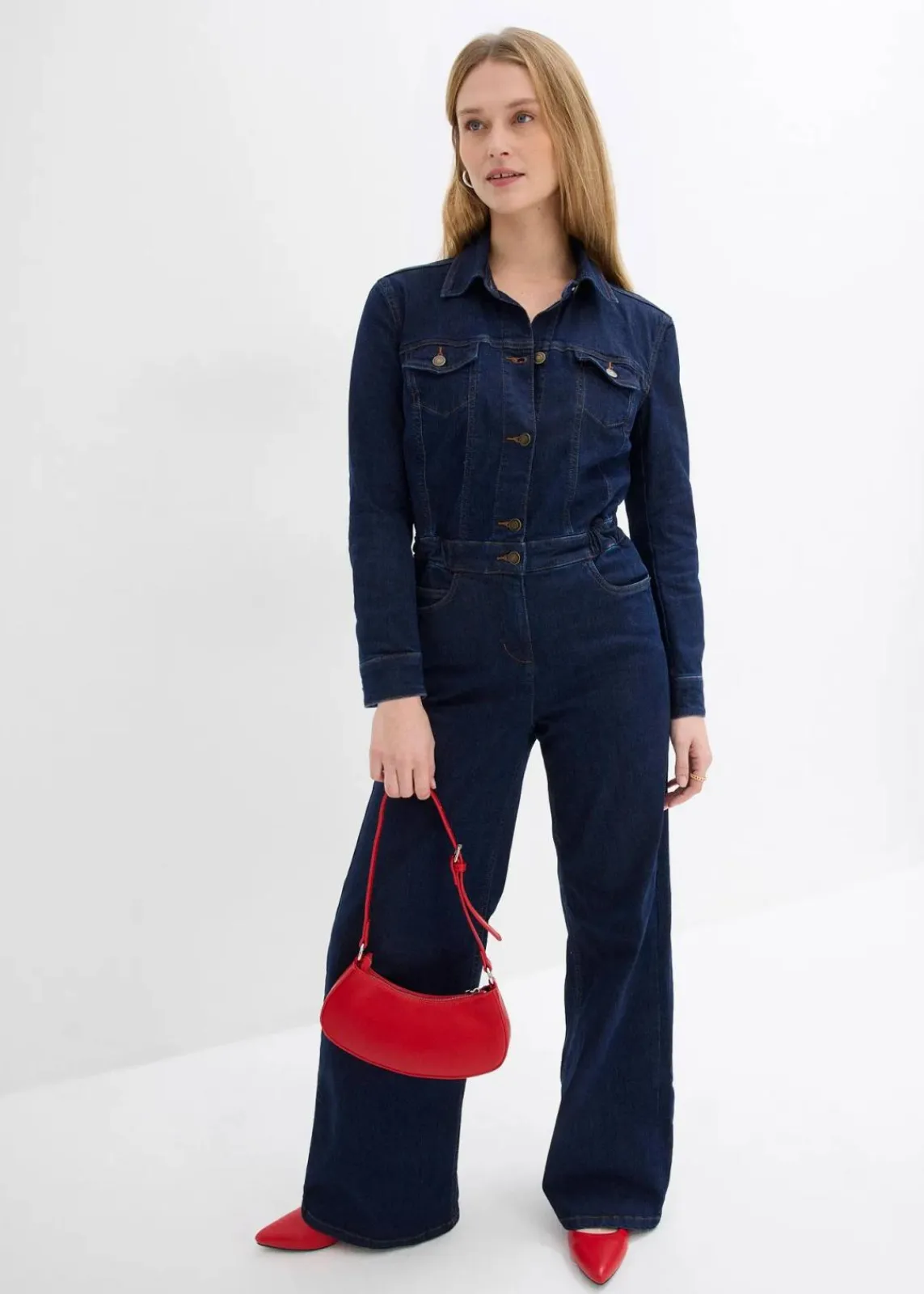 bonprix Bekleidung·Homewear|Jumpsuits^Jeans-Overall tiefblau denim ungewaschen