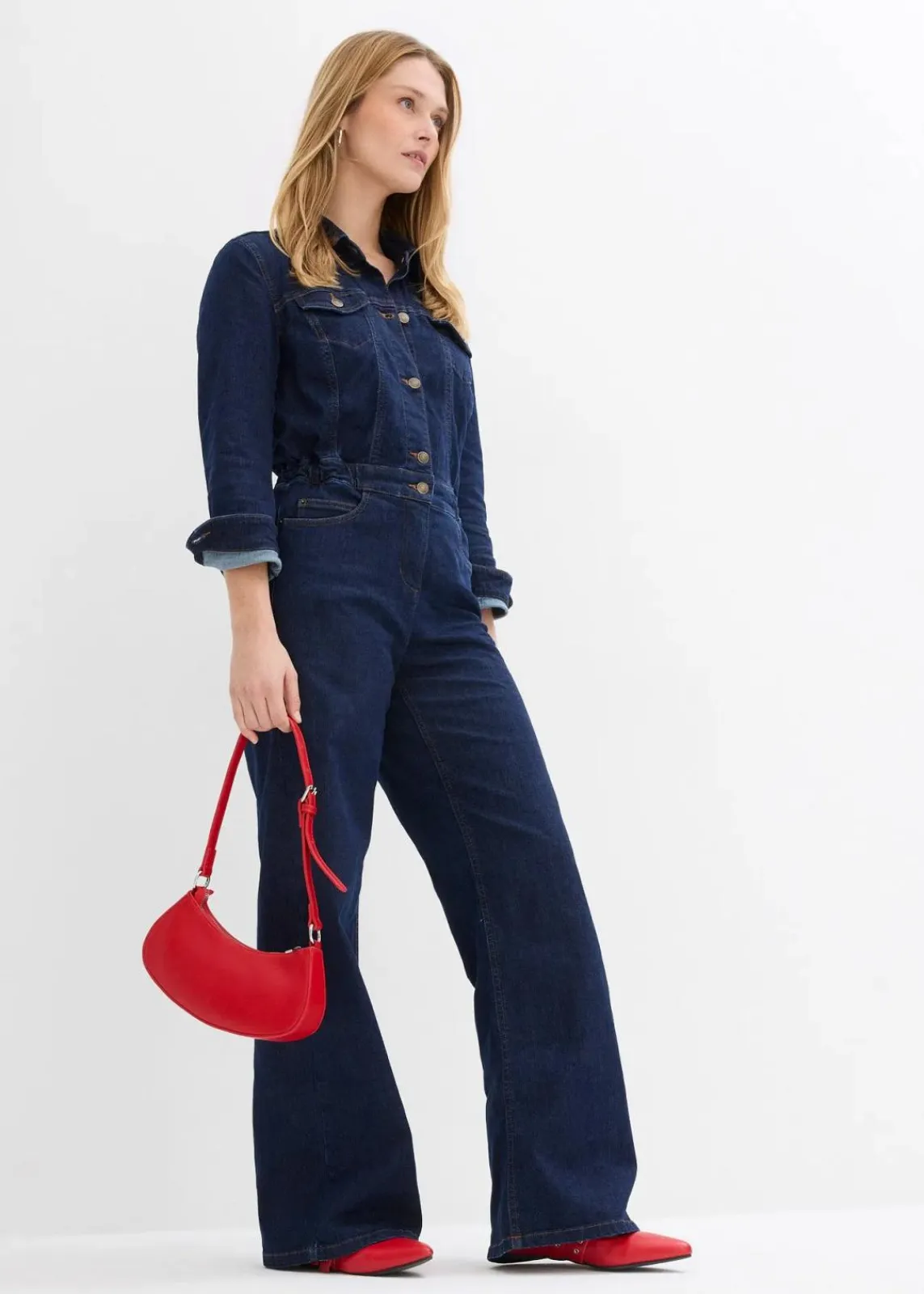 bonprix Bekleidung·Homewear|Jumpsuits^Jeans-Overall tiefblau denim ungewaschen