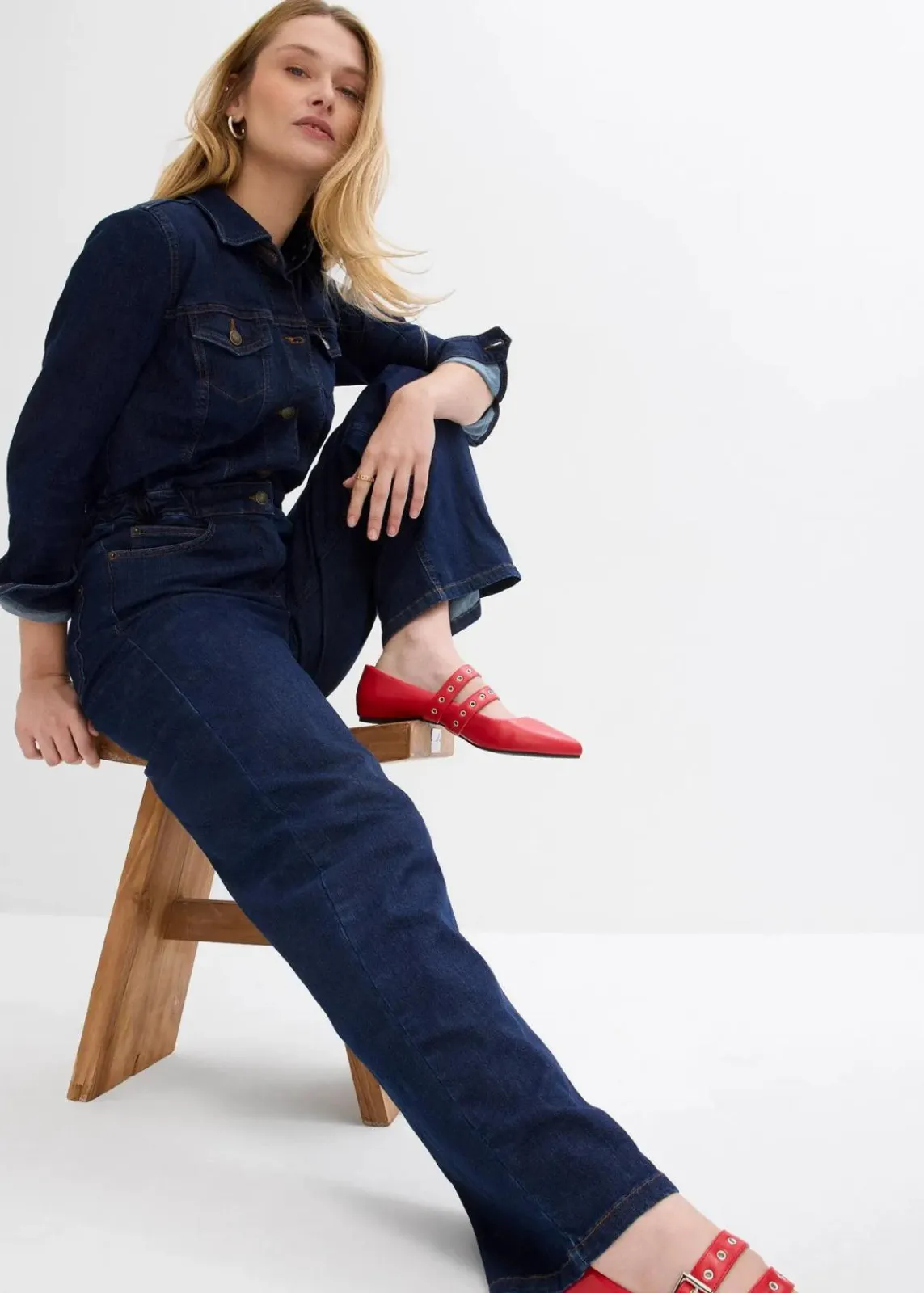 bonprix Bekleidung·Homewear|Jumpsuits^Jeans-Overall tiefblau denim ungewaschen
