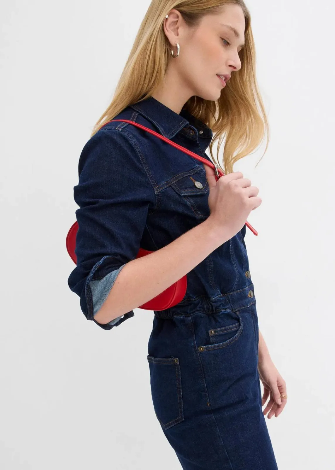 bonprix Bekleidung·Homewear|Jumpsuits^Jeans-Overall tiefblau denim ungewaschen